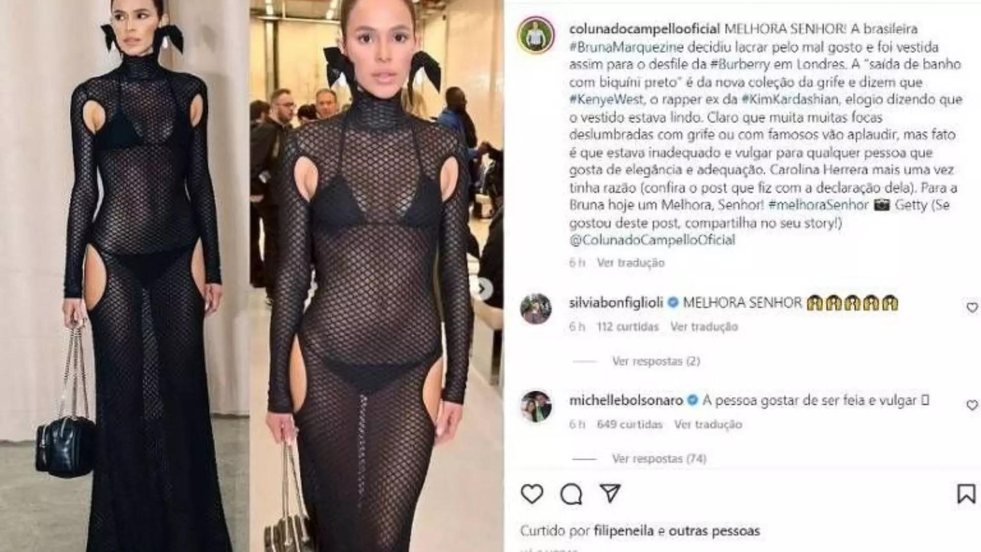 'Gosta de ser feia e vulgar', dispara Michelle Bolsonaro sobre Bruna Marquezine
