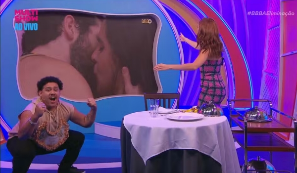 BBB24: Lucas Henrique comemora ao vivo beijo de Matteus e Isabelle