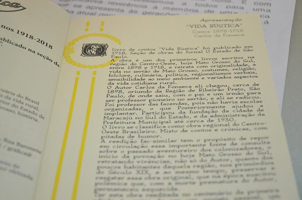 Livro centenário que enfatiza costumes de Maracaju é reeditado