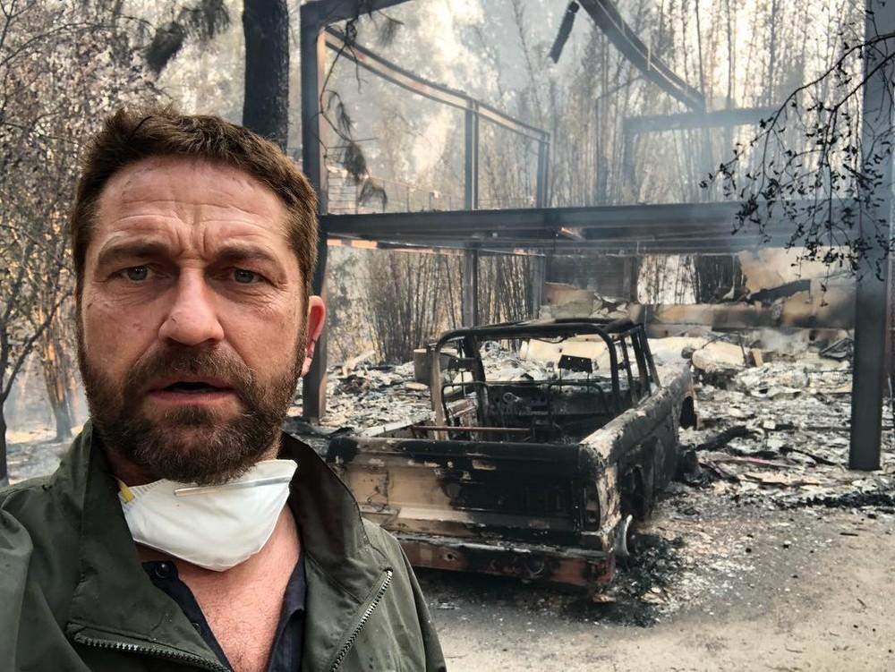 Gerard Butler tem casa destruída em incêndio