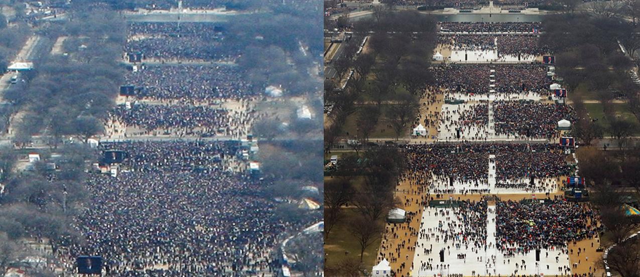 Fotos comparam posses de Trump e Obama