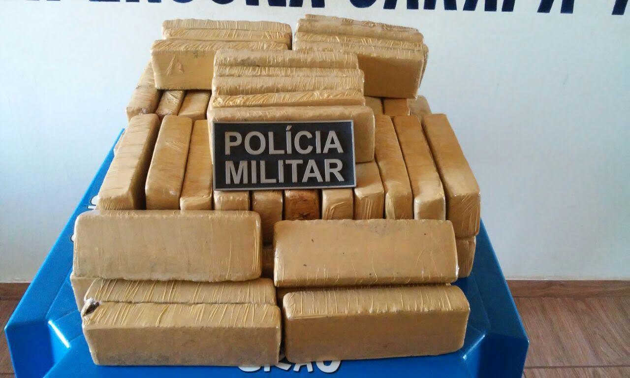 Polícia encontra 70 tabletes de maconha em plantação