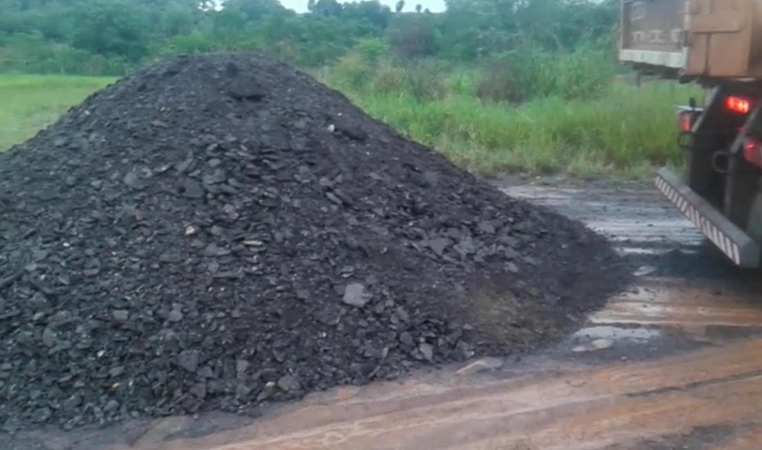 Bela Vista recebe resto de asfalto para recapeamento