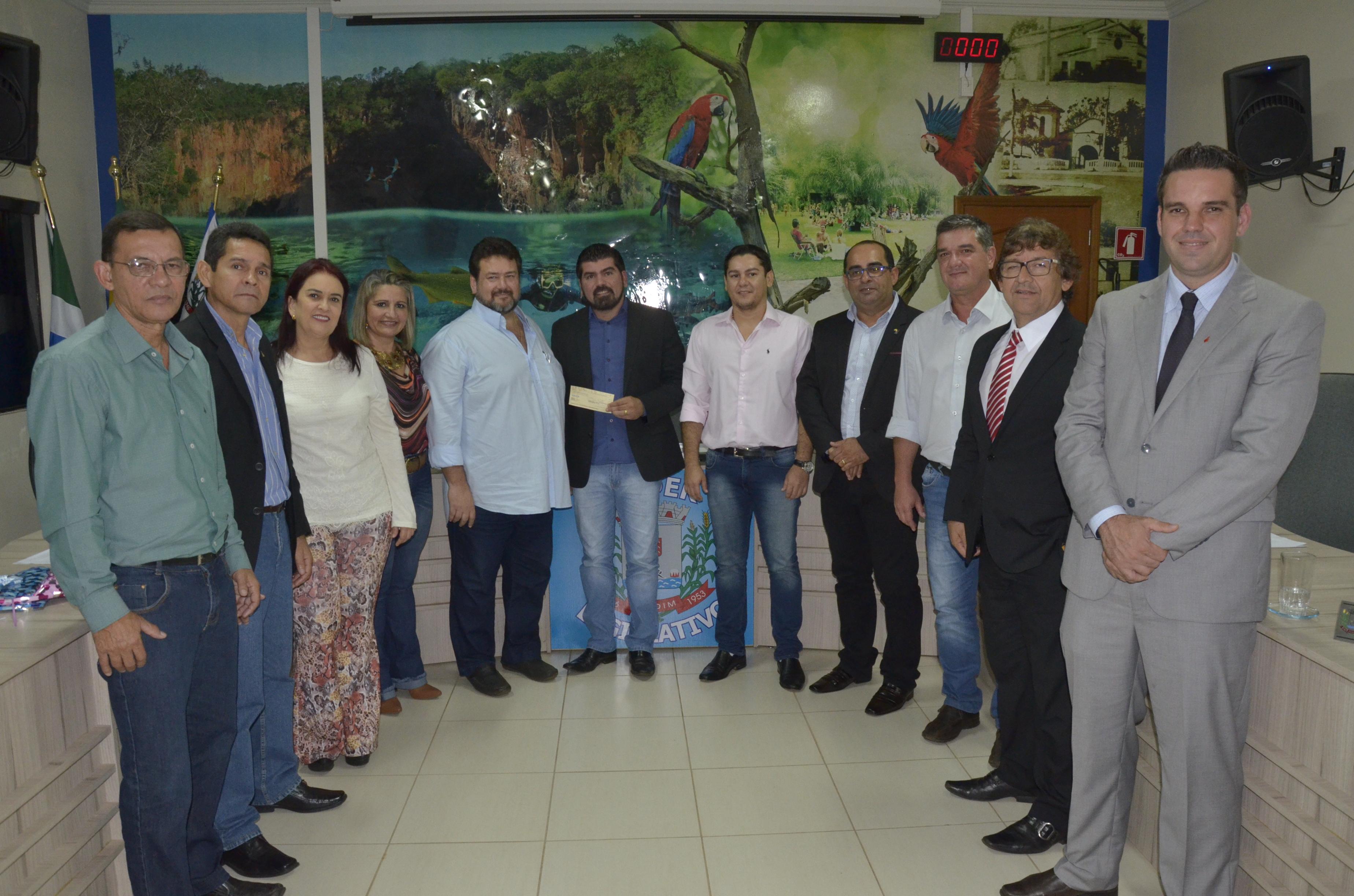 Prefeitura de Jardim recebe R$ 25 mil da Câmara de Vereadores