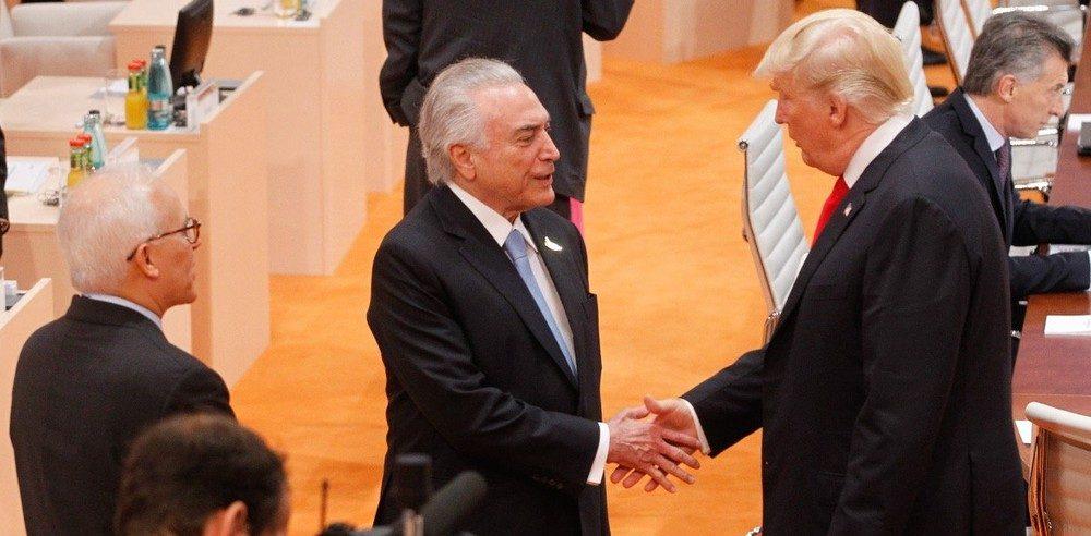 Temer posta foto de encontro com Trump