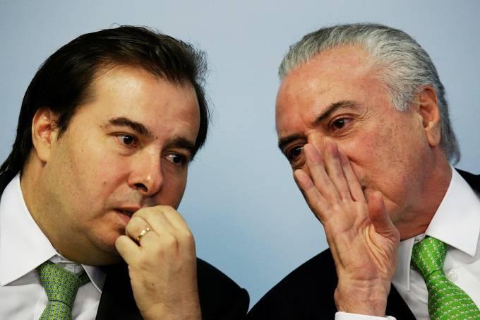 Temer recebe Maia e Eunício no Palácio do Jaburu