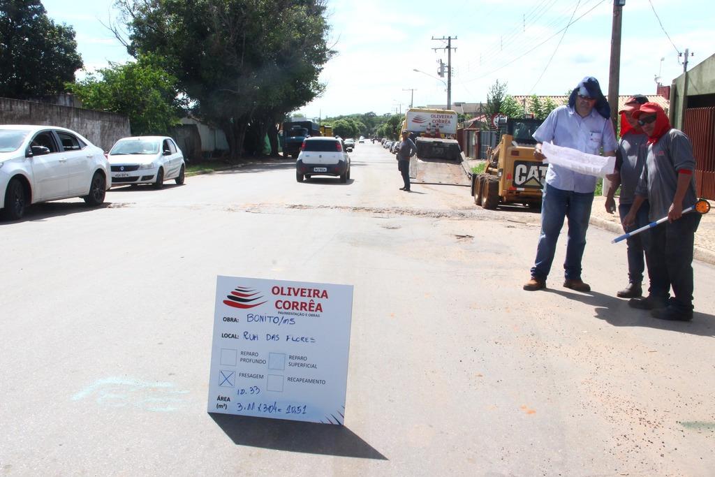 Já em Bonito, empresa licitada dá início ao recapeamento