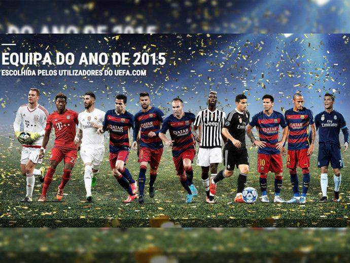 Neymar e Daniel Alves estão na seleção da Uefa de 2015