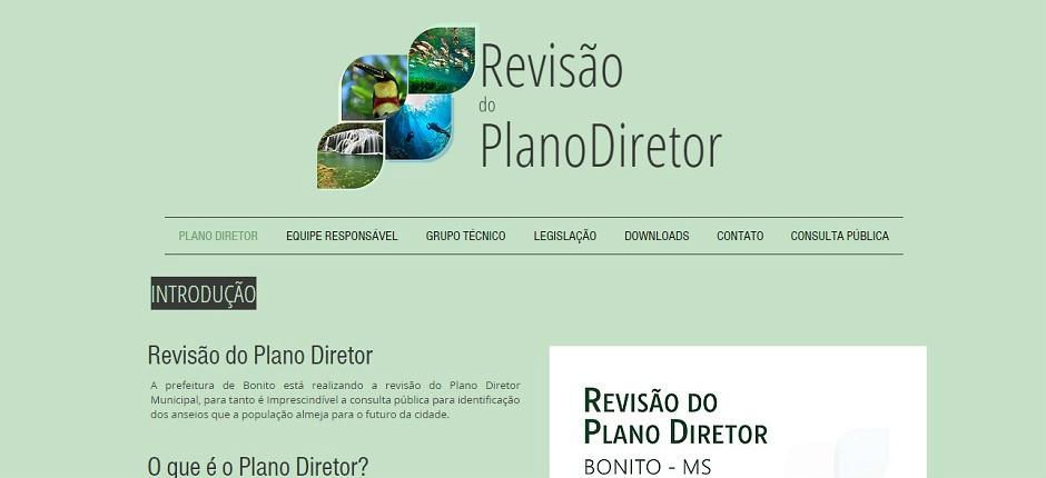 Revisão do Plano Diretor de Bonito lança blog para pesquisa e consultas