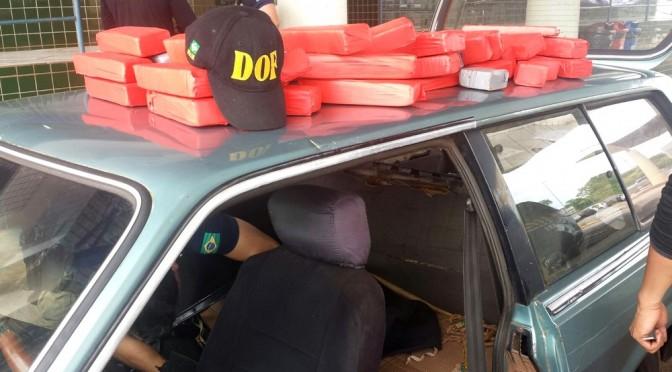 DOF e PRF apreendem 60 Kg de maconha em Guaíra no Paraná