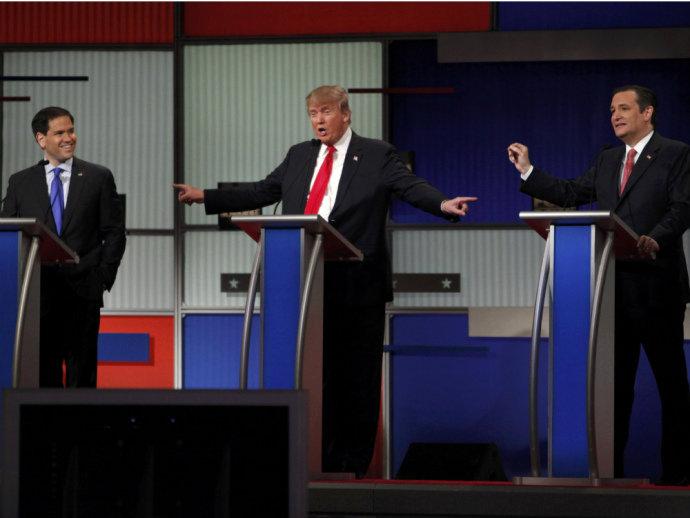Trump e Cruz trocam farpas no sexto debate republicano
