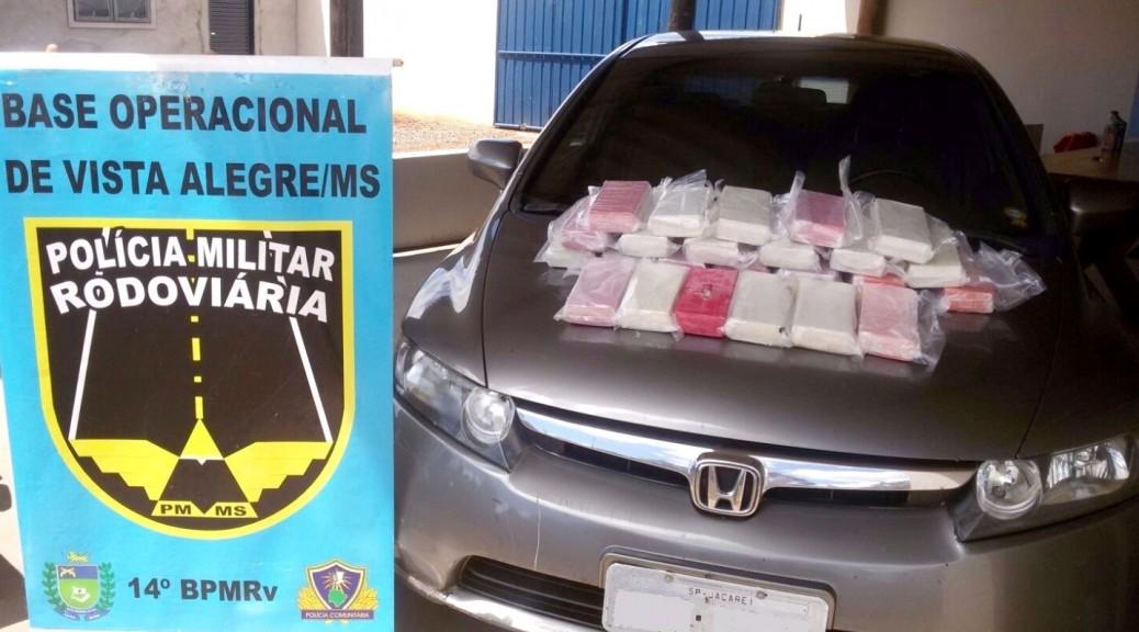 Cocaína que iria para Campo Grande é apreendida em Maracaju pela Polícia Militar Rodoviária