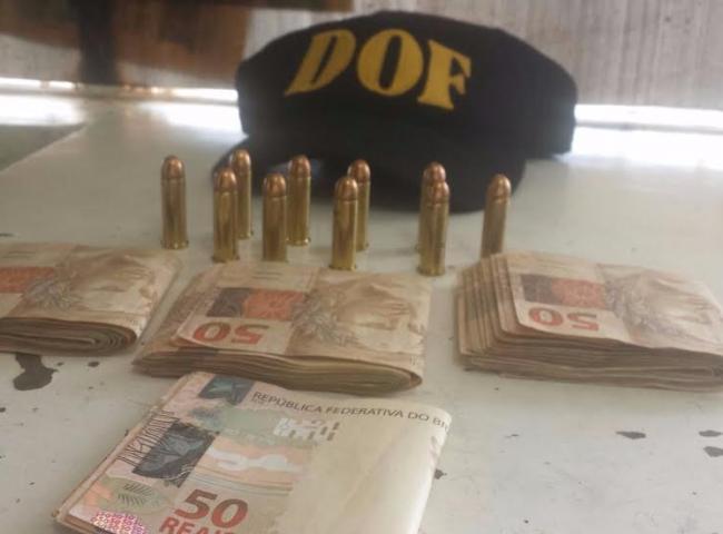 Mineiro é preso na fronteira com munições e R$ 3,2 mil que gastaria com arma