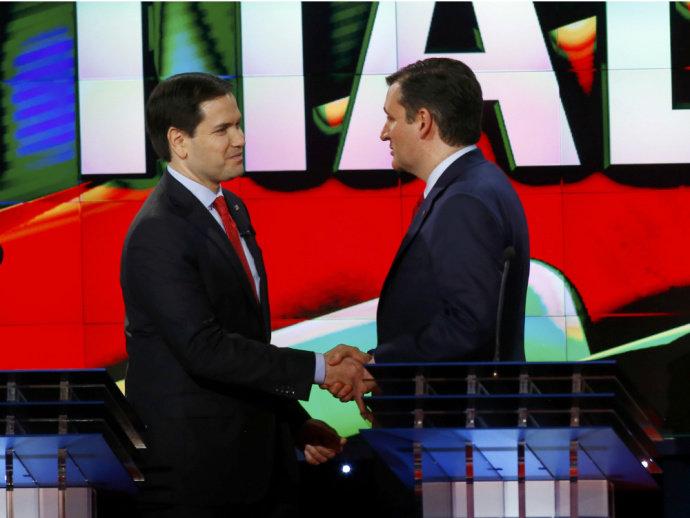 Rubio e Cruz juntam forças para atacar Trump em debate