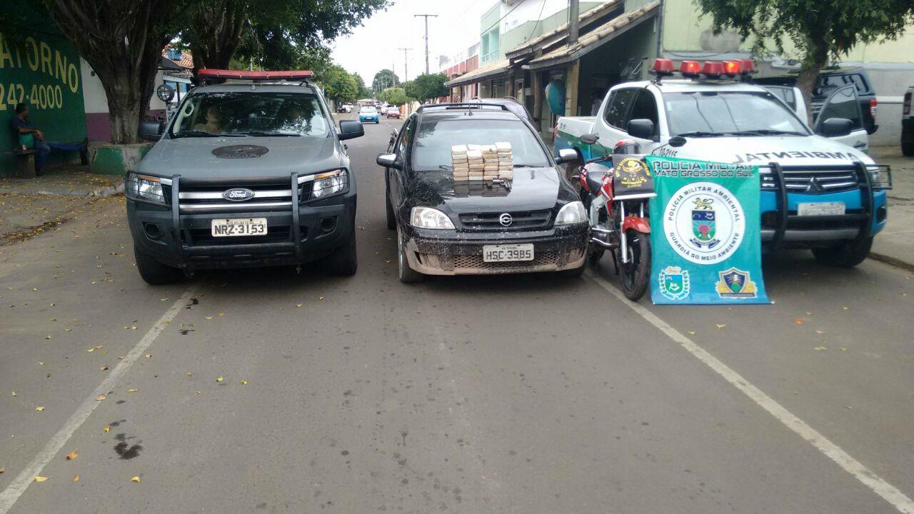 Ação conjunta apreende 24 quilos de cocaína e pistola 9 mm na BR-262