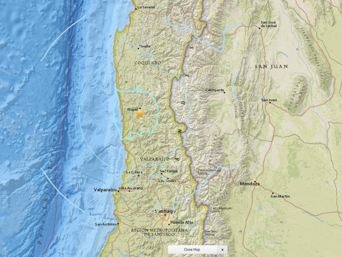Tremor de 5,6 graus na escala Ritcher é sentido no Chile