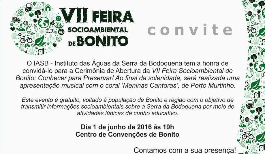 Convite à população: Abertura da VII Feira Socioambiental de Bonito