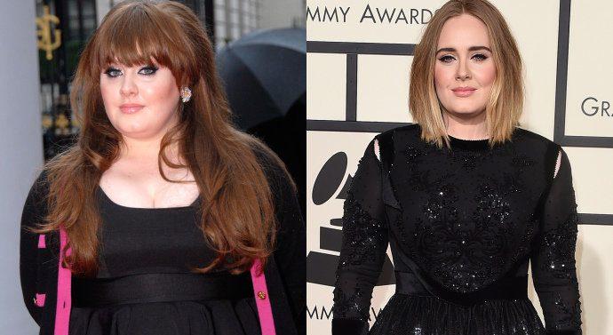 A conta engorda e ela emagrece: o antes e depois de Adele