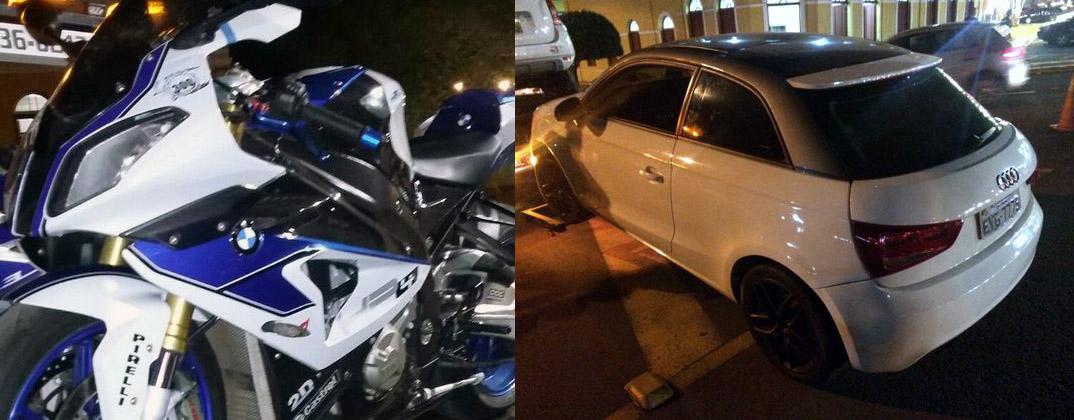Polícia apreende Audi e moto de luxo durante blitz na capital