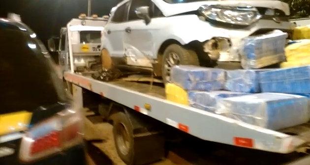 Traficante perde controle da direção e abandona carga de maconha