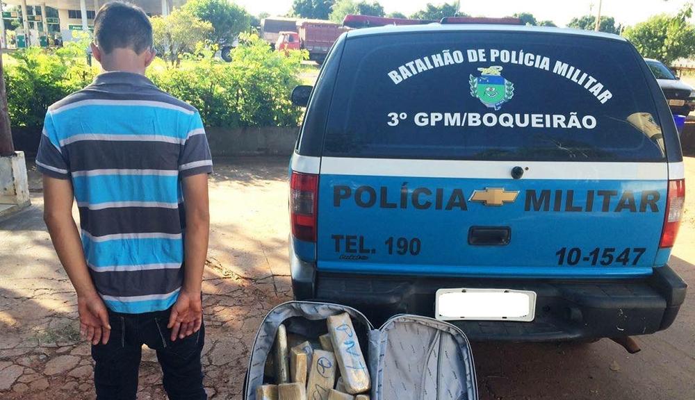 PM do Boqueirão apreende jovem com 17 Kg de maconha