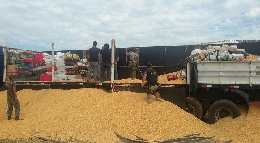Motorista é preso com 7t de maconha em carga de milho