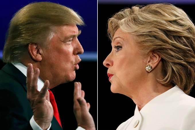 Trump aparece um ponto à frente de Hillary em pesquisa