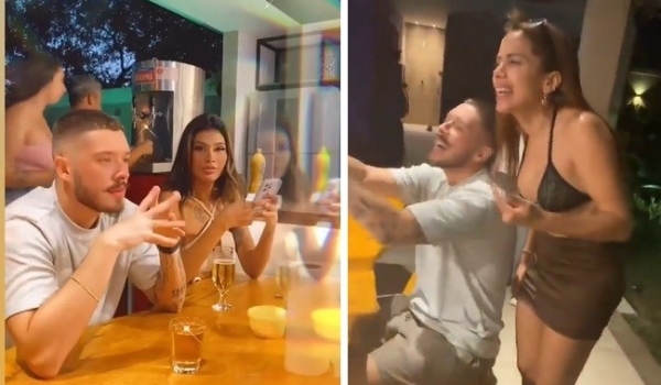 Ronan Souza curte Natal com Pocah e Anitta, atual e ex-namorada