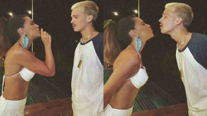 Mariana Rios e João Guilherme trocam beijo em Fernando de Noronha