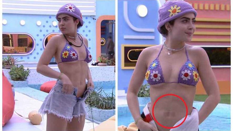 Jade Picon explica por que usa esparadrapo em seu umbigo: 'eu não tiro'
