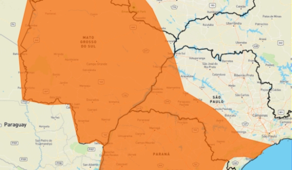 Inmet faz alerta de tempestade para MS com chuva e ventania