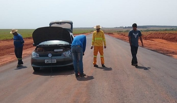 Com 8 quilômetros de asfalto pronto, pavimentação na Cabeceira do Apa avança