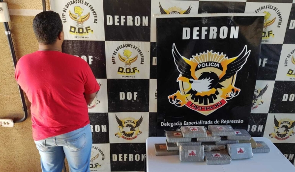 Homem é preso com 18 quilos de cocaína em entreposto do tráfico na fronteira