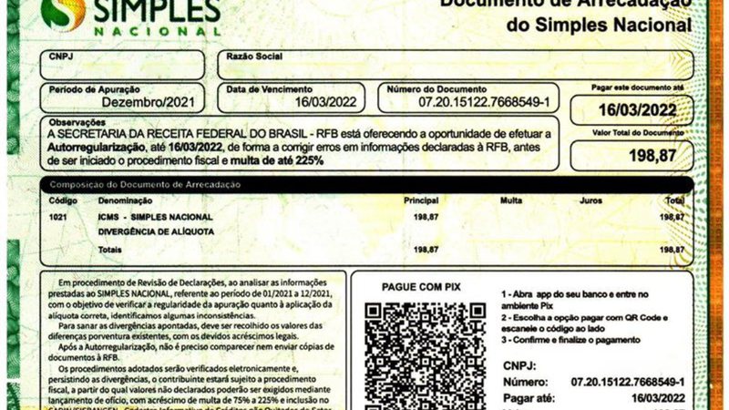 Novo golpe: Receita Federal alerta para uso de guia falsa do Simples Nacional com pagamento via PIX
