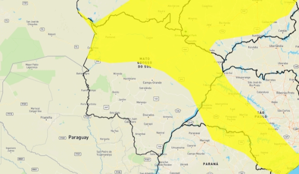 Meteorologia faz alerta para chuva intensa nas regiões norte e leste de MS