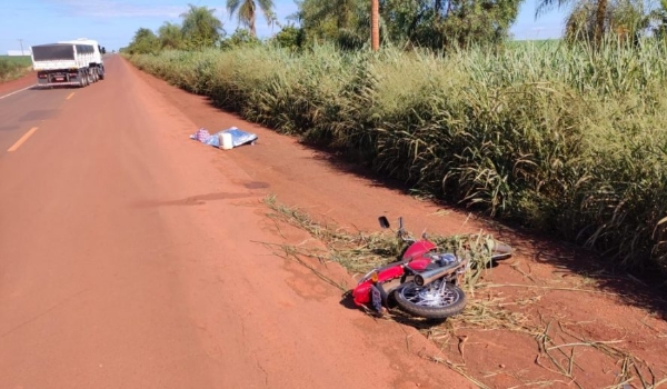 Motociclista morre em acidente na MS-256 e polícia investiga atropelamento por caminhonete