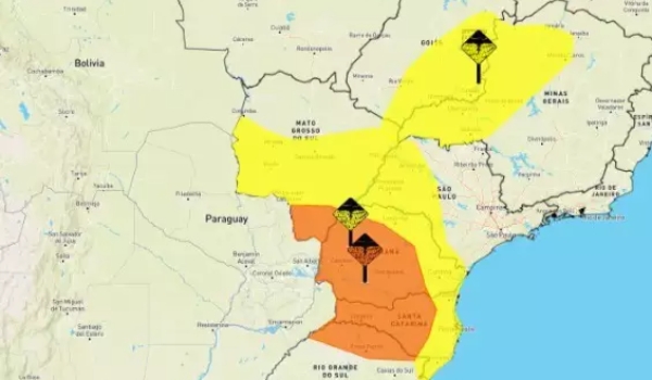 Instituto coloca 69 cidades de MS sob alertas de tempestade com ventania