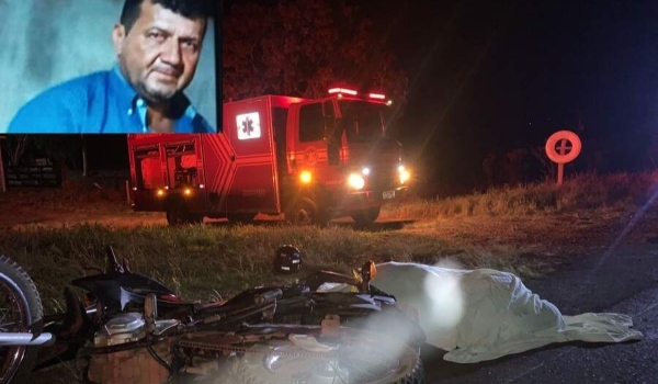 Homem de 55 anos morre em acidente com moto na MS-134