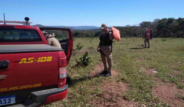 Avião faz pouso forçado em área de mata em Bonito e bombeiros fazem buscas por 5 horas