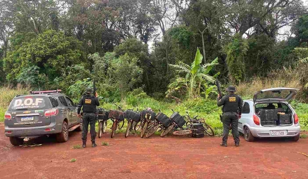 DOF apreende bicicletas usadas por traficantes e quase 700 quilos de maconha na MS-379
