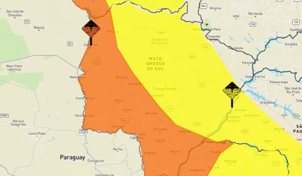 Mato Grosso do Sul tem alerta de perigo para tempestade com granizo nesta sexta