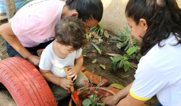 Projeto da CEI Laura Vicuna promove sustentabilidade para as crianças por meio da jardinagem