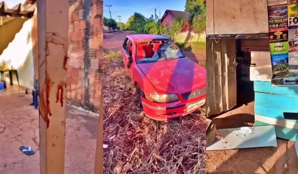 Desentendimento familiar termina em esfaqueamento e casa destruída por carro