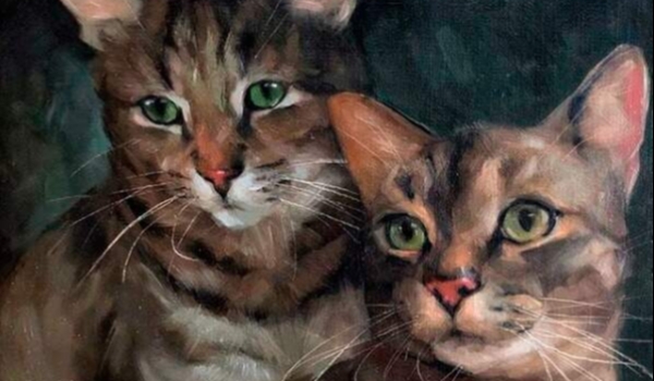 Encantando donos, pintura a óleo de pets ajuda animais abandonados