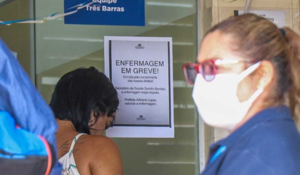 Greve de profissionais da enfermagem já reflete no atendimento à população