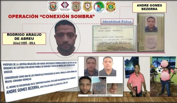 Fornecedor de armas do Comando Vermelho usava nome falso e era procurado no Brasil