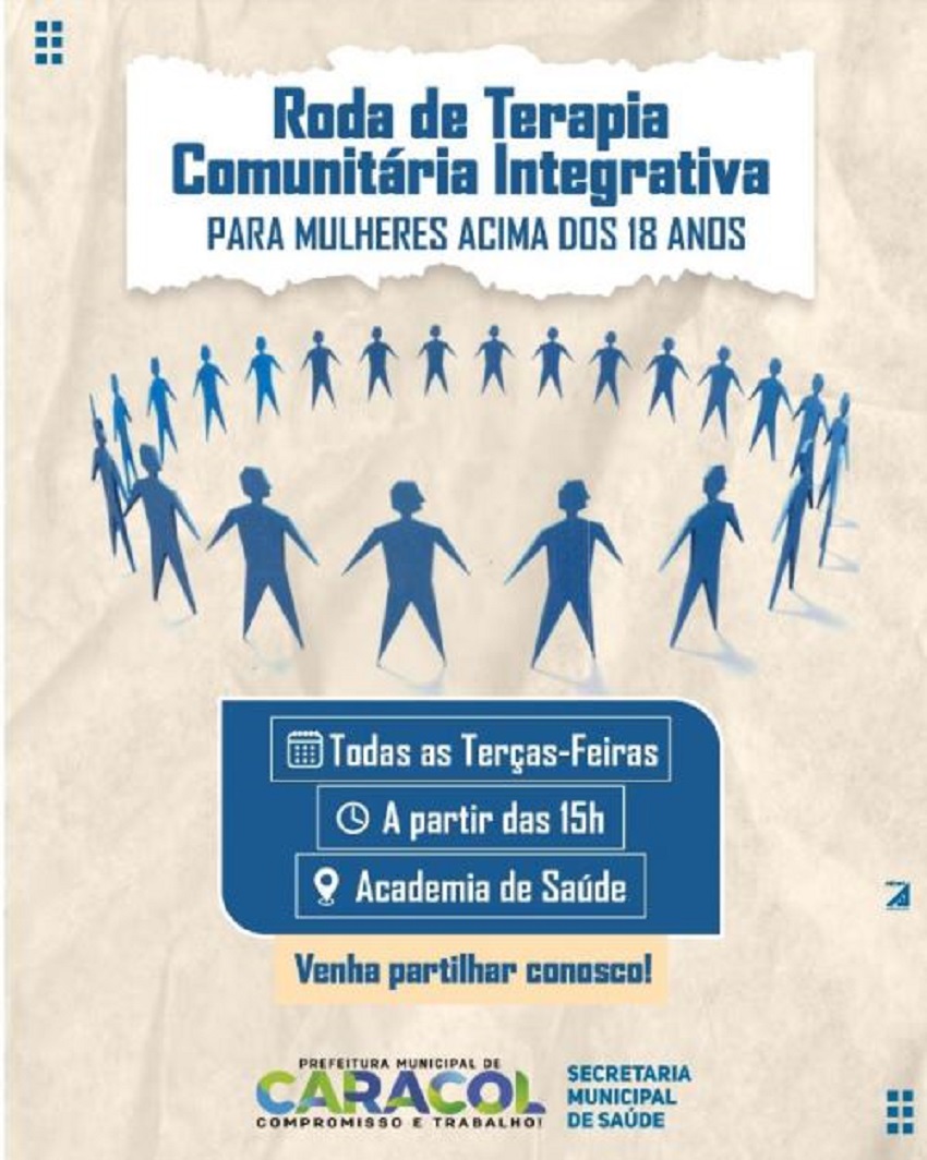 Prefeitura de Caracol convida mulheres para Roda de Terapia Comunitária Integrativa