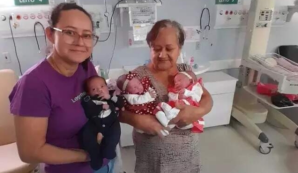 'Estamos muito felizes', diz mãe de trigêmeos que ganhou R$ 394 mil