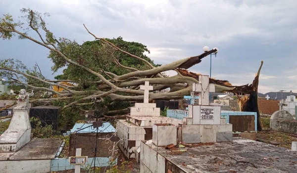 Até cemitério está interditado em Corumbá, onde vendaval deixou vários estragos