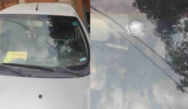 Carro tem para-brisa quebrado em rodovia e polícia busca ligação com 